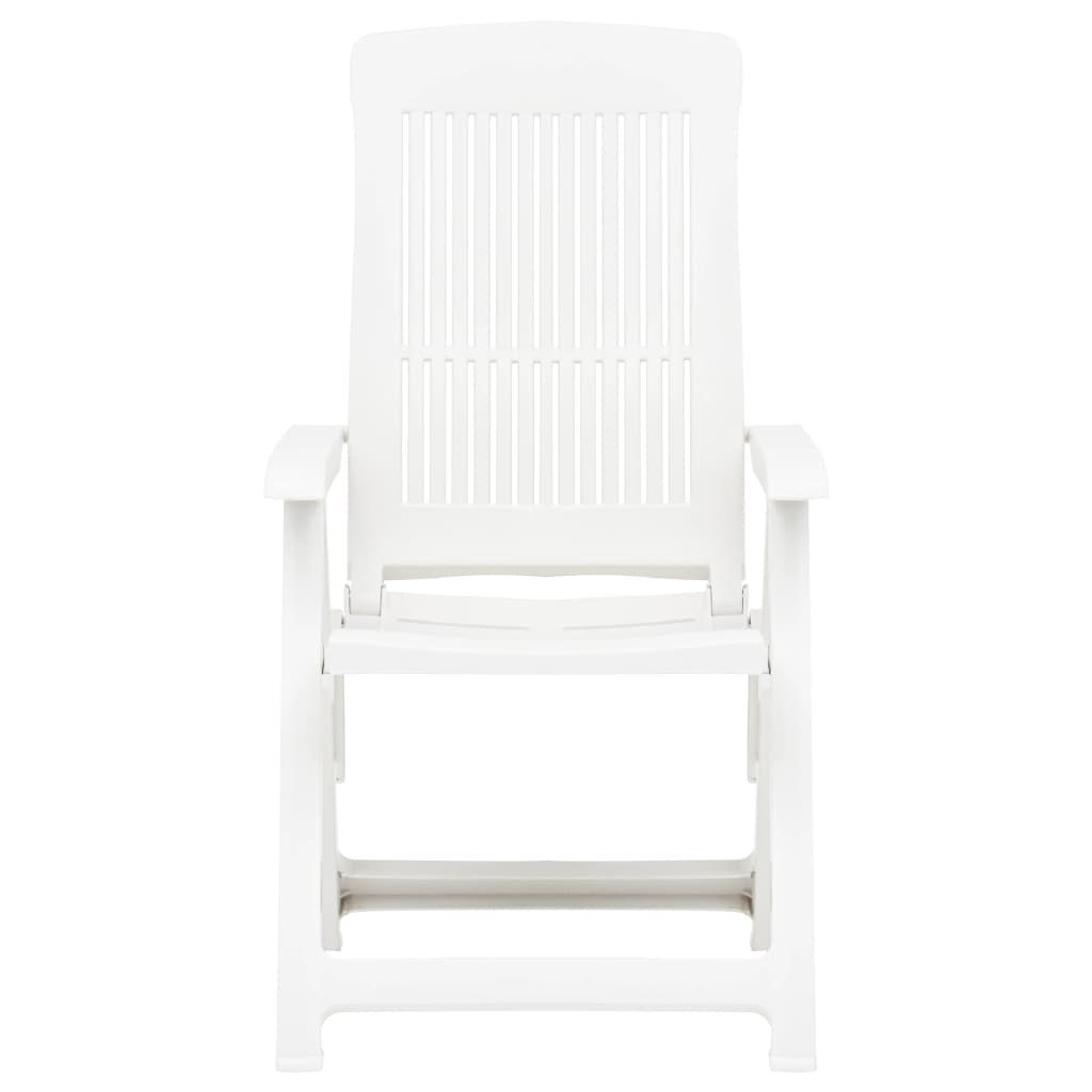 Verstellbare Gartenstühle 2 Stk. Kunststoff Weiss